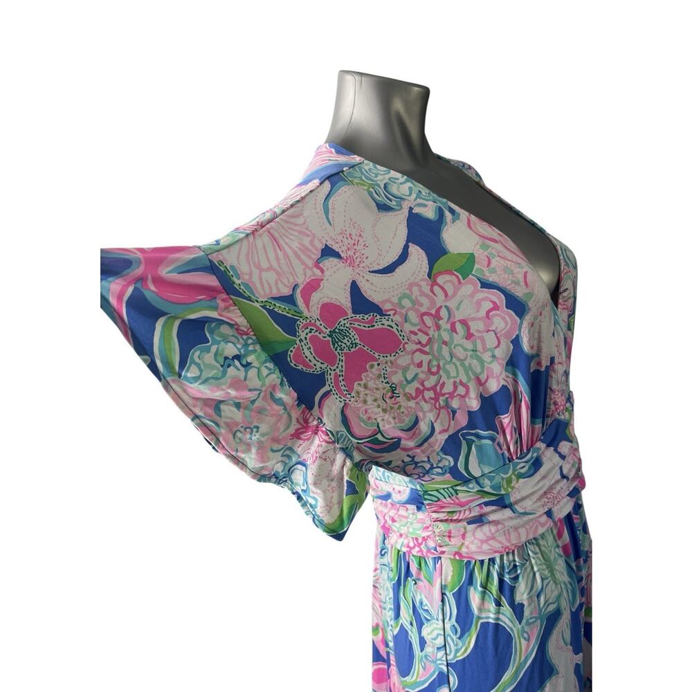 Lilly Pulitzer Jessi Midi Dress Peony For Your Thoughts XL Tiered Vibrant - Picture 8 of 12